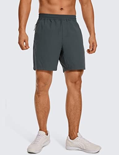 Crz Yoga Men's Linerless Gym Shorts - 7 '' Ultra -Light Quick Dry Treination Training Athletic Shorts com bolsos