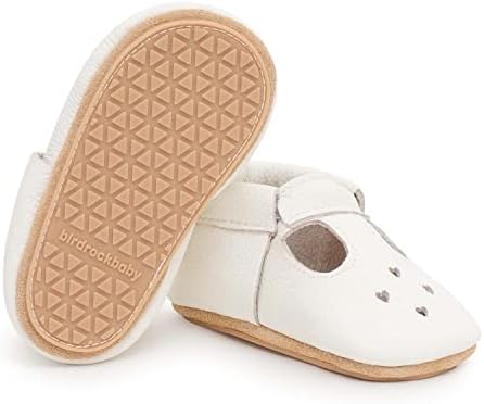 Birdrock Baby Hard Sole Mary Janes - sapatos de couro genuínos para meninas de criança