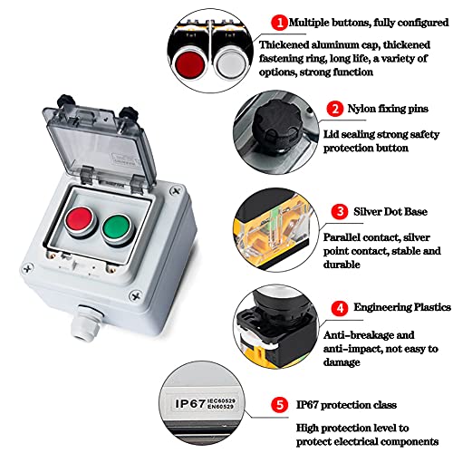 Botão de pressão caixa abds box de pressão momentânea interruptor momentâneo botão de push stop botão