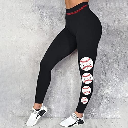Highland Cow Workout Yoga Leggings para mulheres Altas pernas de cintura Baseball Imprimir calças de