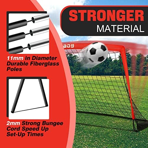 Runbow 9x5 Ft Met de futebol infantil portátil para o quintal adulto Junior Great Practice Soccer Net com bolsa
