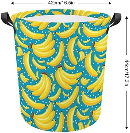 Cestas de lavanderia de banana com alças de roupas redondas dobráveis ​​à prova d'água Hampers Bin Storage Bin Organizer