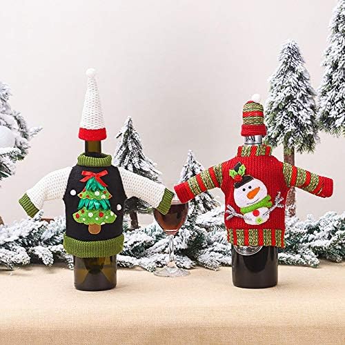 zkg81v maconha de lã Knet Bottle Conjunto de decoração de Natal restaurante