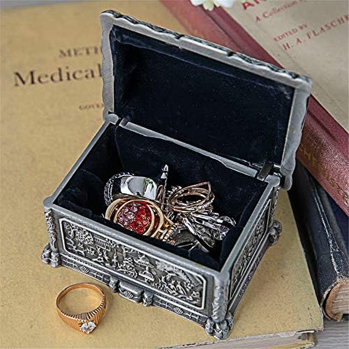 Dekika Mini Caixa de armazenamento de jóias requintada, caixa de bugigangas, caixa de armazenamento de jóias criativas, caixa de joalheria de mesa retro de alta qualidade