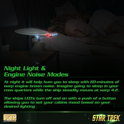 Star Trek U.S.S. Enterprise 1701-D-Réplica Enterprise Bluetooth Alto-falante, máquina de sono de ruído do motor,