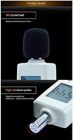 FZZDP Digital Sound Level Meter ruído Testador 30-130dB na tela Decibels LCD com precisão da luz de fundo até