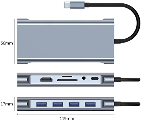 LhllHl para porta de doca tipo C para -Adaptador USB 3.0 compatível com doca de carregador PD SD Reader para divisor