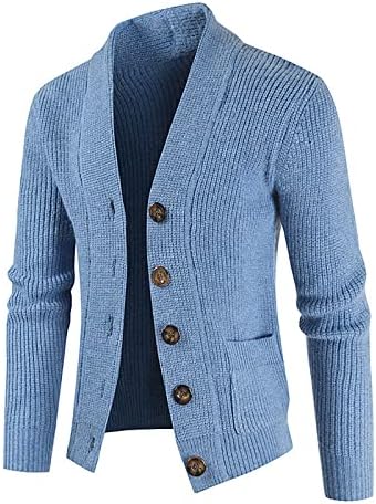Sweter masculino etono e inverno Moda de moda solta cardigã quente camisola de lapela de malha de maconha