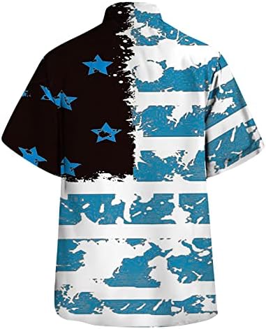 Camisas casuais de verão masculino Menina da primavera do verão da independência da bandeira da moda casual praia