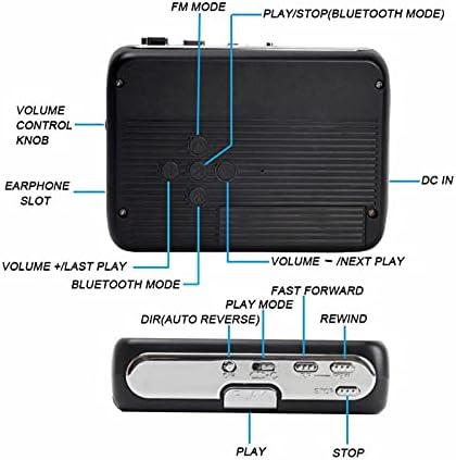 Cassete portátil Player, jogador estéreo Bluetooth Cassetre