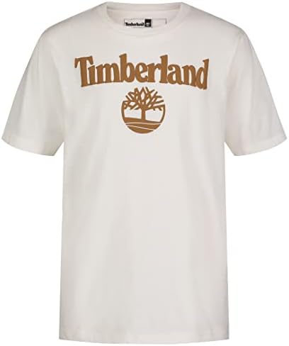 T-shirt de gola gráfica de manga curta de meninos de meninos de Timberland
