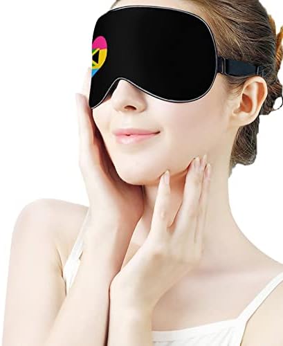 Bandeira do coração pansexual jamaica máscara de cegos da noite para dormir capa de olho de olho com gráfico