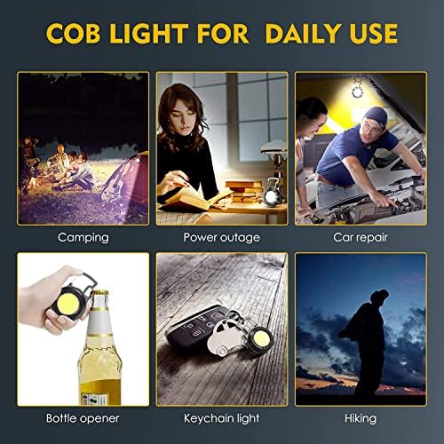 Salangae COB Lanternas de chaves pequenas, 500 -Lumens 4 modos de luz lanterna de bolso recarregável,