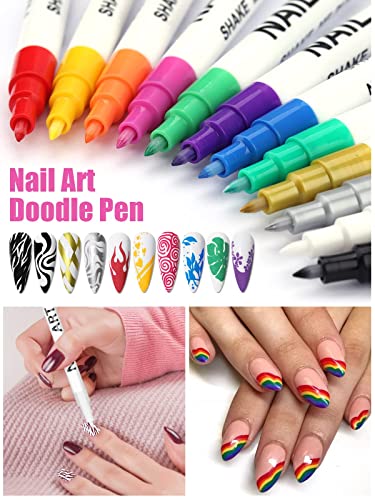 12 colorido 3d unhas artes de canetas, caneta de pintura de caneta de caneta de caneta de caneta de caneta de caneta