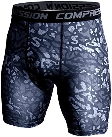 Shorts de compressão masculinos shorts de spandex rápido de shorts atléticos de corrida de boxe de boxe camada