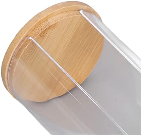 Rakute transparente acrílico maquiagem porta -maquiagem com tampa de madeira maquiagem de maquiagem