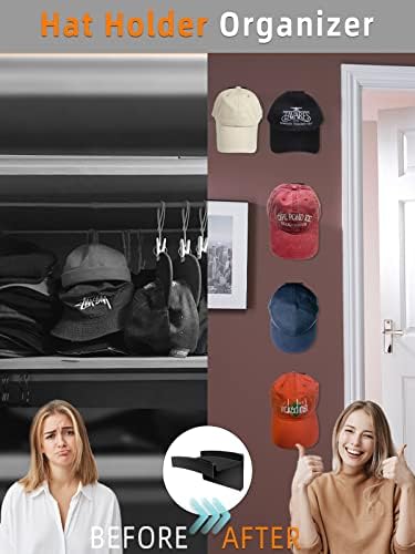Aurofx Hat Cack, Hat Golhs Organizer para tampas de beisebol para parede, sem perfuração Hanger