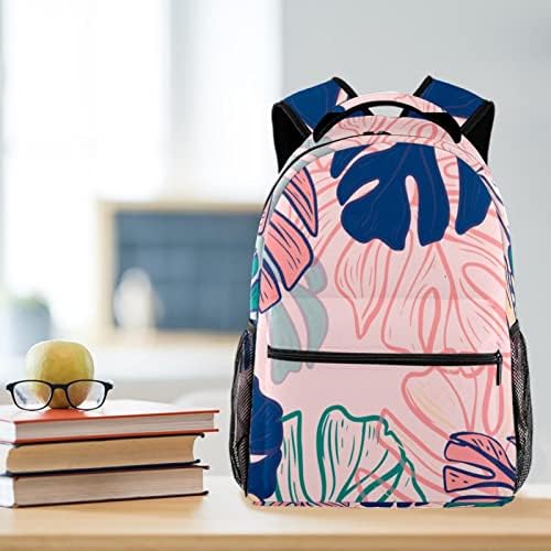 Backpack Rucksack School Bag Travel Casual Daypack para mulheres meninas adolescentes, monstera