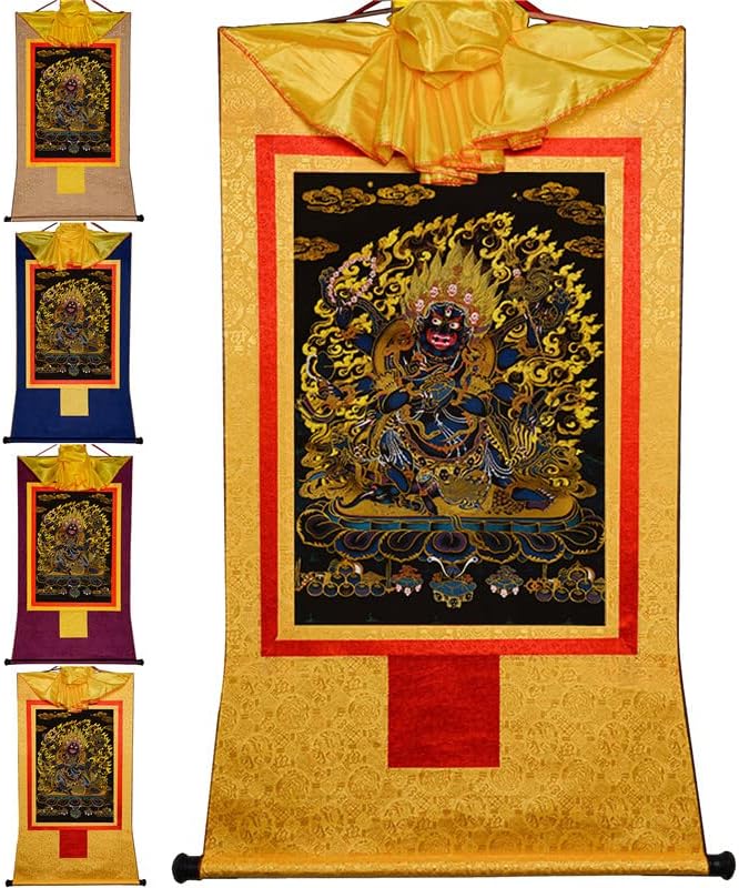 Gandhanra Seis Mahakala Armada, Deidade Protetor, Arte Tibetana de Pintura Thangka, Brocado Budista Thangka,