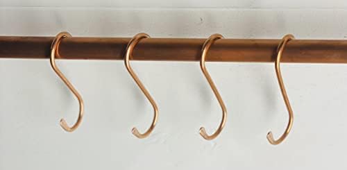 Pacote de ganchos de cobre de 4 martelados manuais de cobre sólido de serviço pesado