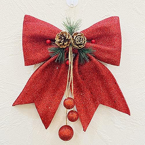 Decoração de Natal 2022 Ornamento de Natal Nutas Armadias de Natal Treça Decorativa Glitter Bow Bowknot
