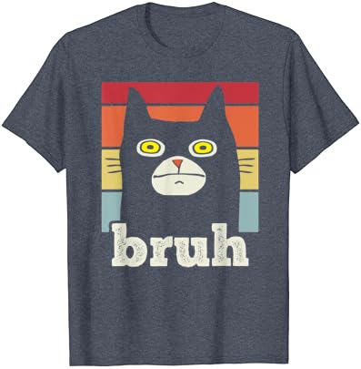Meme engraçado dizendo Bruh com gato Saudações Teens Boys Men T-Shirt