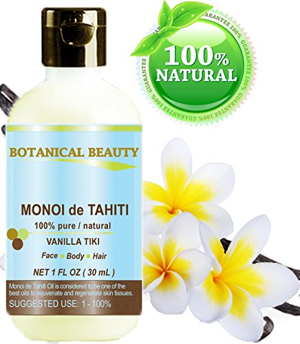 Beleza botânica monoi de tahiti baunilha tiki. puro/natural/não diluído/virgem. 1 fl.oz.-