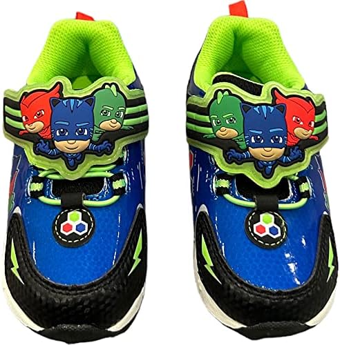 PJ Máscara Sapatos iluminados pela criança, sapatos atléticos com gancho e alça de loop, criança tamanho 5 para