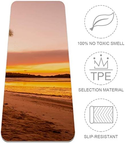 Siebzeh Beach Sea Sunrise Premium grossa de ioga mato ecológico Saúde de borracha e fitness non Slip para