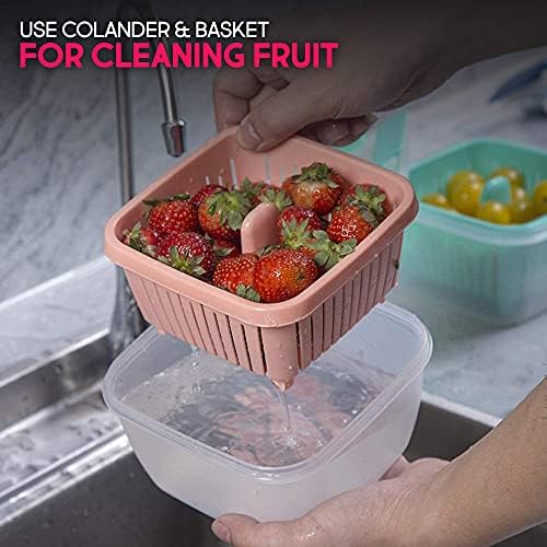 ShopWithGreen 52 oz para ir salada Recipiente de recipiente de almoço, sem BPA Caixas Berry Mantenha os recipientes