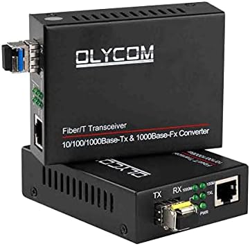 Um par de Gigabit Ethernet Fiber Optical Media Converter Bidi 10/10/1000Base-TX Optic SM 20km a