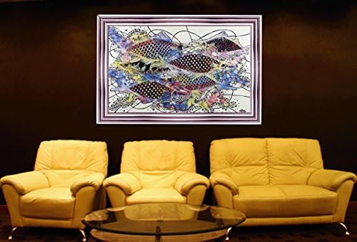 Batik Art Painting, 'Fish & Prosperity' por Agung