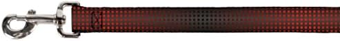 Coleira de estimação de fivela - micro -bolinhas transições pretas/vermelhas - 6 pés de comprimento - 1,5 de largura