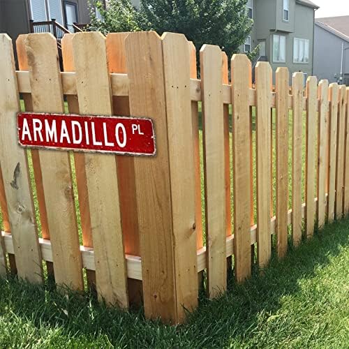 Armadillo PL Animal Street Sign personalizou seu texto Sinais de metal patriótico rústico Armadillo AMAR