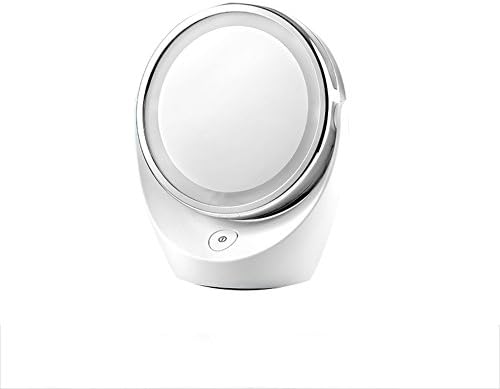 Espelho cosmético LED Mirror Iluminado Continental Doubla de 360 ​​graus Gire a ampliação de 5x para barbear de cuidados com a pele cosmética e espelho de maquiagem viajante