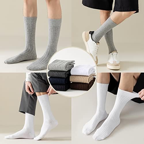 Marchare Men Dress Crew Socks Super Soft Rosft Algoding Meocks 3/6 pacote para homens