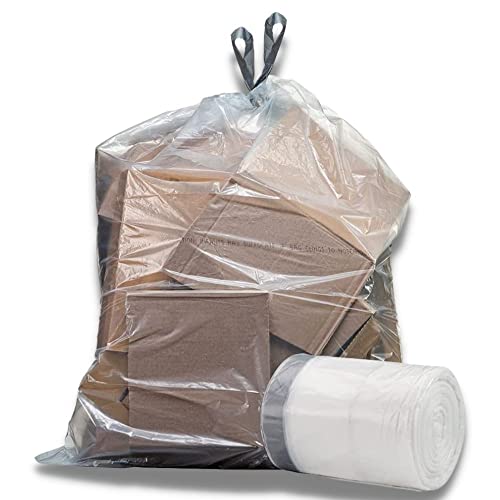 Plástico Platplace 32-33 Sacos de reciclagem de galões │ 0,8 mil │ latas de lata de cordão claro