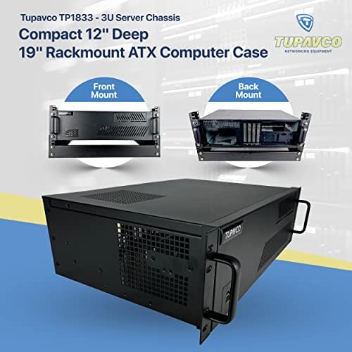 3U Chassi do servidor - Compact 12 Deep 19 RackMount ATX Case 4 Bay 1x5.25 3x3.5; 4x slots de expansão