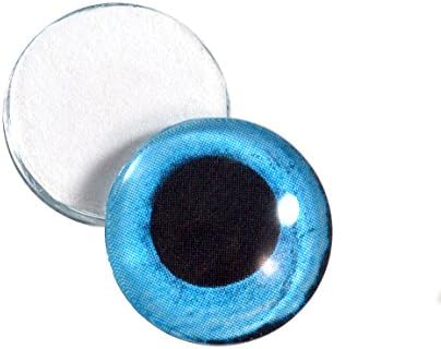 16mm azul neve coruja olhos de vidro Irrises para esculturas de taxífermia de argila de polímero Art