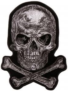 Skull & Bones, Patch - Scratch Skull com ossos cruzados altos fios de ferro de ferro -iselado de backing de
