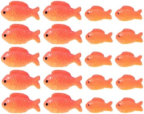 Toyandona Tiny estatuetas 20pcs miniaturas de peixinho dourado pequeno resina vermelha peixe dourado figuras
