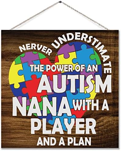 Nunca subestime um autismo mamãe signo de madeira signo autismo placas de quebra