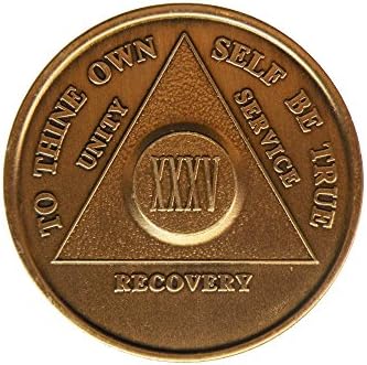 35 anos AA Medallion Tradicional Bronze elevou o chip de sobriedade no bronze
