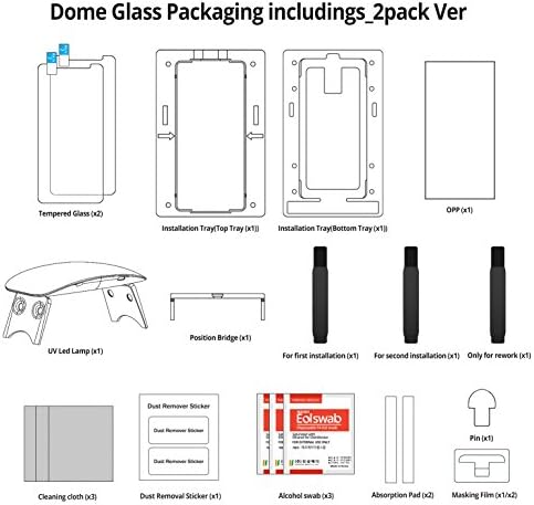 Dome Glass] Protetor de tela Galaxy S9, cobertura total 3D Escudo de vidro temperado com temperamento [Tech de dispersão líquida] Fácil instalação por Whitestone para Samsung Galaxy S9 - Duas pacote
