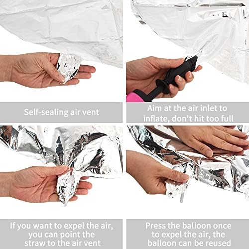 Toniful 40 polegadas letra de prata grande S Balões de hélio Balões, alumínio Mylar Big Letter Balloons