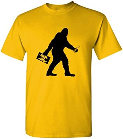 Sasquatch Bigfoot With Beer Funny Party - Mens Cotton T -Shirt