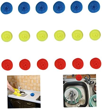Esponjas de kuyyfds esponjas, lavadores de pratos de plástico não rasgar almofadas de limpeza redonda