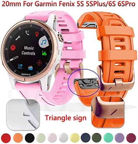 FUFEMT 22mm WatchBand tiras para Garmin Fenix ​​6S 6SPro Relógio rápido Silicone Silicone Fit Wrist Bands