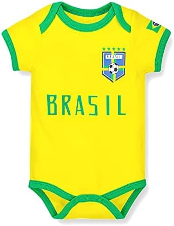 Bdondon Sport Fãs Roupos de bebê Brasil camisa de bebê Amarelo Criança infantil Roupfits para meninos e meninas