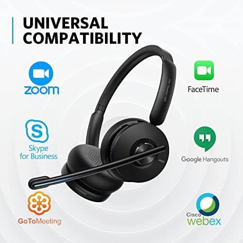 Anker PowerConf H500 Com o suporte de carregamento, fone de ouvido Bluetooth Dual-Ear com microfone,